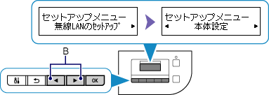 セットアップメニュー画面:本体設定を選択